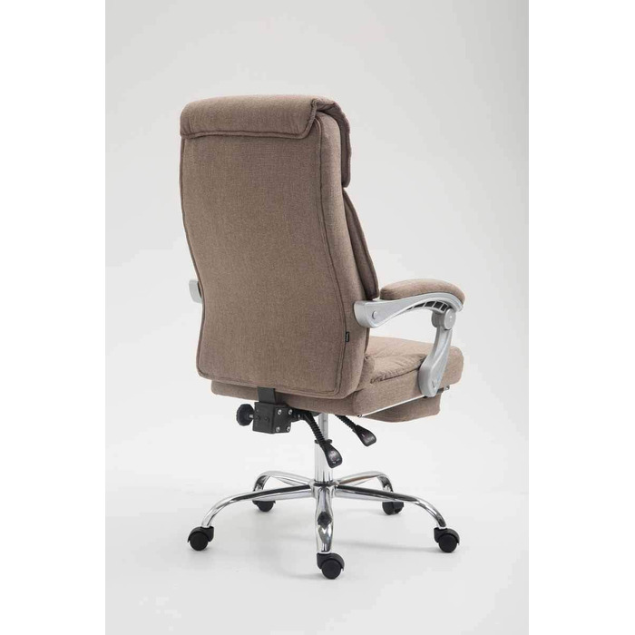 Офісне крісло CLP Big Iowa з тканинним покриттям, крісло для керівника з підніжкою, вантажопідйомність до 136 кг, регульована висота, колір: тауп