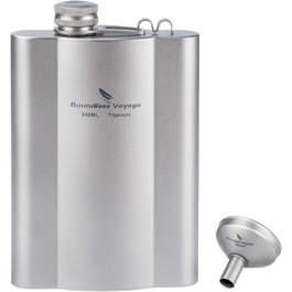 Фляга з титану iBasingo 180 мл - Ultraleichter Flachmann для алкоголю, подорожей, кемпінгу. Ti3071D