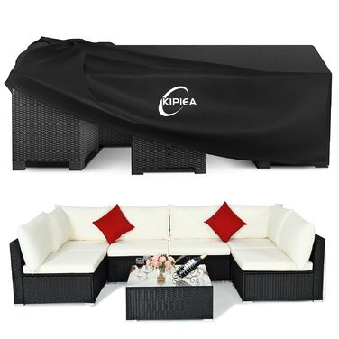 Водонепроникний чохол для садово-патіо меблів Kipiea, 242x162x100 см, 420D Oxford, захист від УФ-променів, зимовий