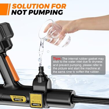 Акумуляторний високонапірний мийник Gisam, 65 Bar, 943 PSI, 2 x 4000mA, з піноплавником, 6-в-1 насадка, поворотна на 180° для авто (Gisam-01)