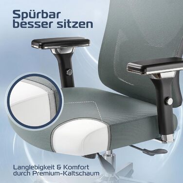 Ергономічне офісне крісло CleverSeat - стілець для роботи та геймінгу, обертовий, до 150 кг, антрацит/чорний