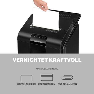 Fellowes Autofeed Aktenvernichter AutoMax 90M: Шредер для паперу з автоподачею, MiniCut (P4), 90 аркушів за 5 хвилин, 17 літрів