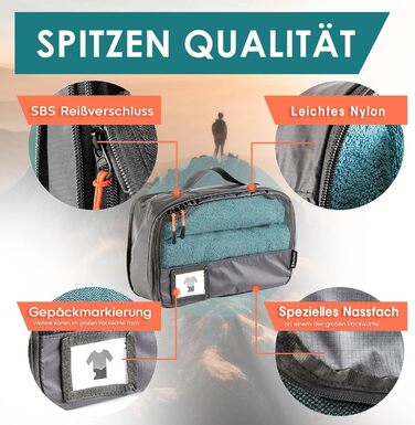 Набір компресійних органайзерів для одягу в подорожі Packing Cubes, 8 предметів, сірі — легкі сумки-вкладки для рюкзака та валізи