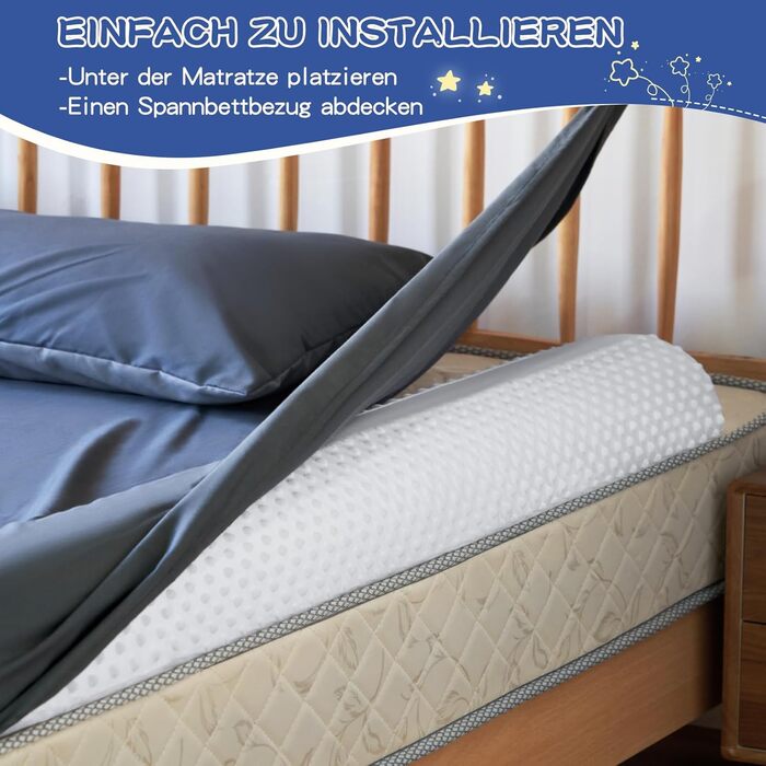 Бортик для ліжка дитячий захисний (2 шт, білий) - запобігає випаданню, знімний чохол, для немовлят та дорослих