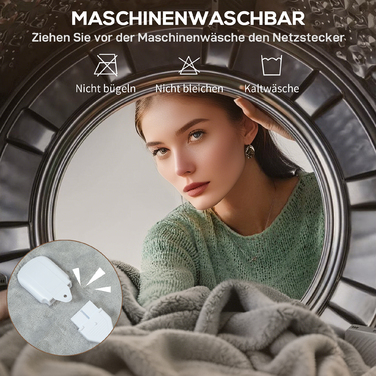 Електричний килимок з підігрівом 180 x 130 см. З 10 рівнями нагріву, таймером на 10 годин, захистом від перегріву та LED-дисплеєм.