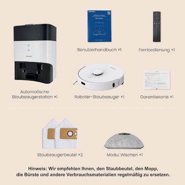 Робот-пилосос AIRROBO з функцією миття, 3.5л, док-станція для самостійного очищення, 180хв роботи, LiDAR-навігація, потужний, керування через додаток