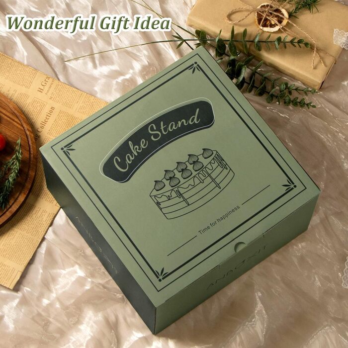 Тортниця з підставкою, дерев'яна та акрилова, з кришкою - для тортів та випічки