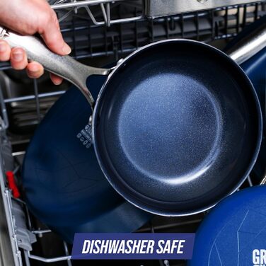 Сковорідка Blue Diamond 14', без PFAS, можна мити в посудомийній машині, можна мити в духовці, синя