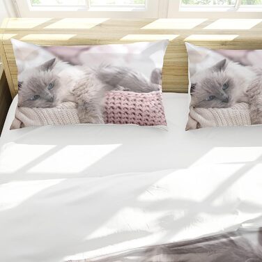 Комплект постільної білизни з зображенням кішки Джеффеля, постільна білизна Для малюків, підодіяльник з малюнком кішки, 3D підодіяльник для домашніх тварин, підодіяльник і наволочка (для кішок-5, 200 х 200 см)