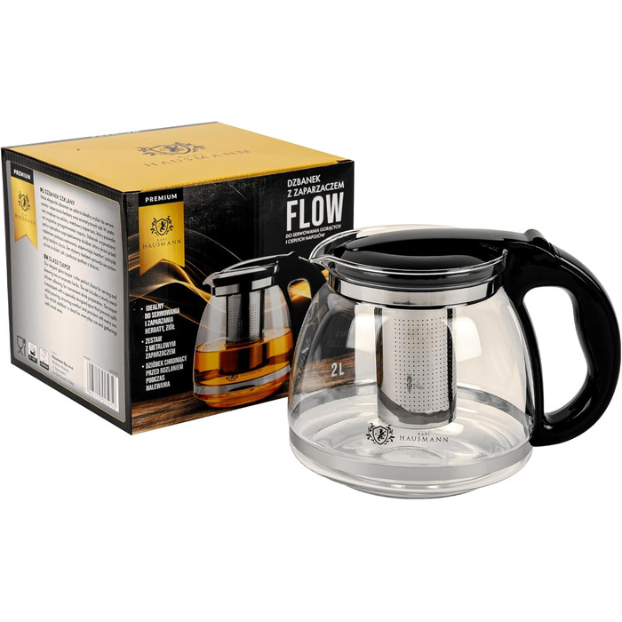 Скляна чайник Karl Hausmann з ситечком - 2л - Стильний дизайн, преміум якість