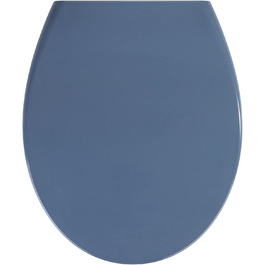 Сидіння для унітазу WENKO Samos Gray, гігієнічне сидіння для унітазу з автоматичним опусканням, з фіксуючим затискачем для гігієнічного кріплення, виготовлено з антибактеріального термореактивного пластику (синій)
