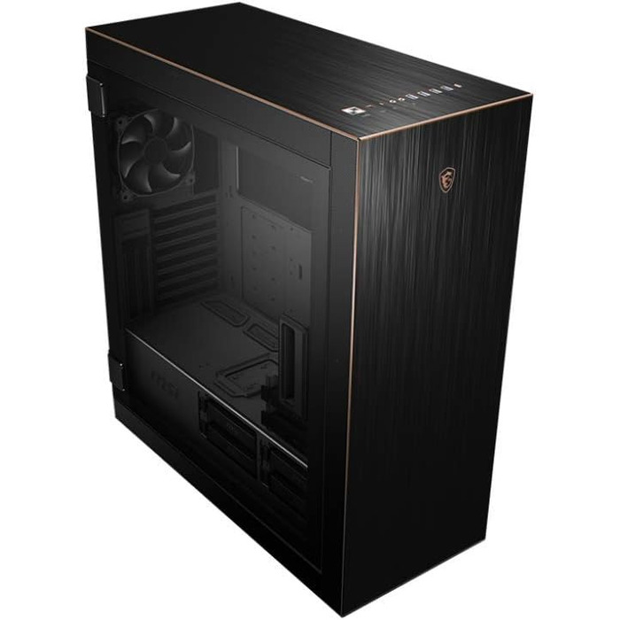 Корпус MSI MPG SEKIRA 500G Mid-Tower ATX, 4 порти USB 3.1, 2 вентилятори 200 мм і 1 вентилятор 120 мм, чорний/золотий