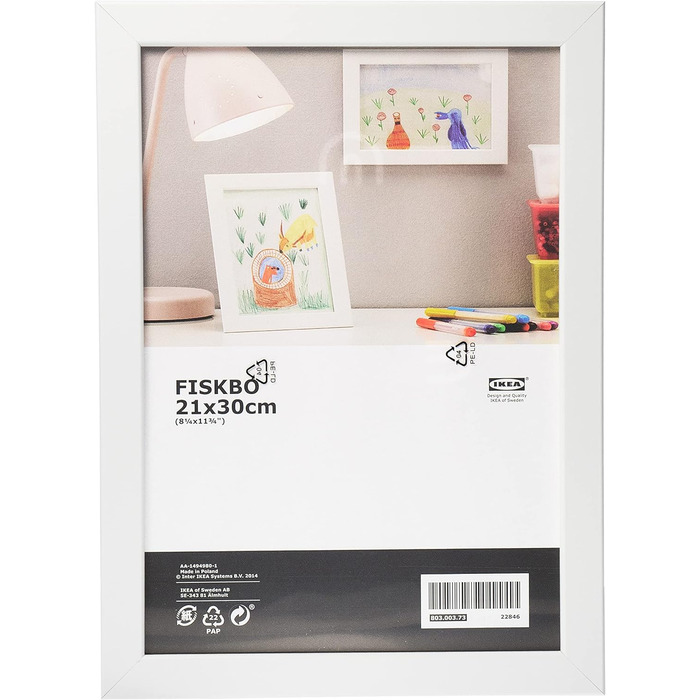 Фоторамка Ikea FISKBO, А4, 230см, біла, 3 шт.