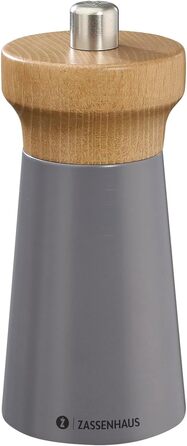 Пісок Zassenhaus WESTERLAND лакована деревина бука Фрезерна головка бука з плавним регулюванням високопродуктивної керамічної шліфувальної машини Подрібнювач для спецій для солі 12 см, Ø 5,4 см (млин для перцю, гранітна сірка