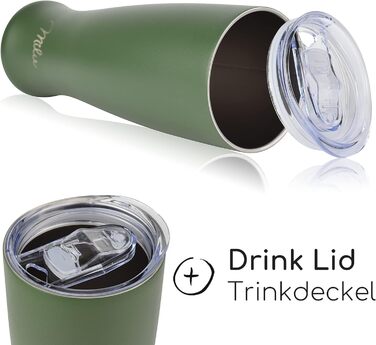 Термокухоль для пива Milu Weizenbierglas 500 мл, нержавіюча сталь, оливково-зелений (з гравіюванням) - подарунок для чоловіків, тата. Зберігає холод до 7 годин, придатний для миття в посудомийній машині