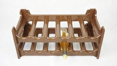 Пластикова полиця для пляшок Novaliv на 36 пляшок, розширювана, стелаж для вина, напоїв, спиртних напоїв, коричнева