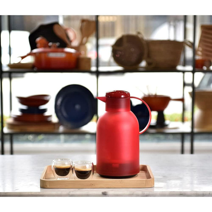 Термос Emsa Samba 1,5 л з Quick Press, 12 год гаряче, 24 год холодне, червоний