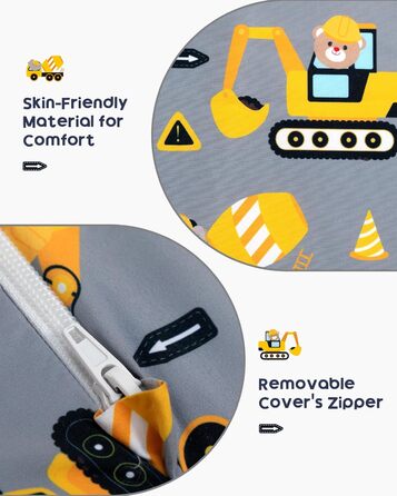 Дитяче диван-ліжко BEJOY 2 в 1: диванчик та крісло, Sherpa, сірий з машинками для дитячої кімнати, подарунок