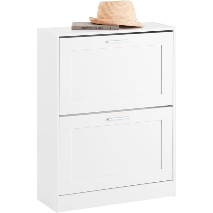 SoBuy FSR137-L-F: Взуттєва шафа/органайзер для взуття, 2 дверцята, 60x115x23 см (білий)