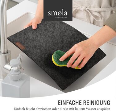 Набір з 12 елементів Smøla: преміальний фетровий набір для столу з підставками | Темно-сірий, миючий | Декор для столу, антрацит