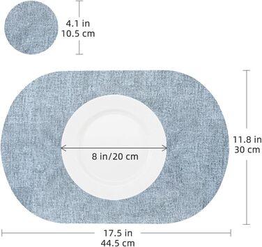 Набори серветок на стіл овальної форми, 6 шт, штучна шкіра, термостійкі та водонепроникні (зелені)