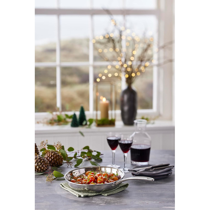 SCANPAN Fusion 5 сковорода з нержавіючої сталі 24 см | Індукційна, для всіх плит, з антипригарним покриттям, для духовки