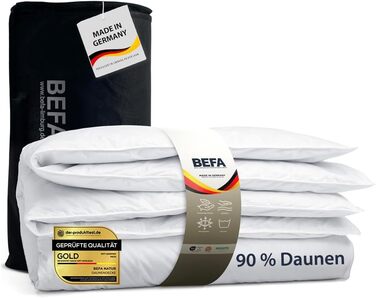 BEFA NATUR Daunendecke 'Ганцйар' 135x200 см: 90% пух, 10% перо, 624г, для алергіків, сертифікат DOWNPASS, Oeko-Tex® Клас 1, Made in Germany