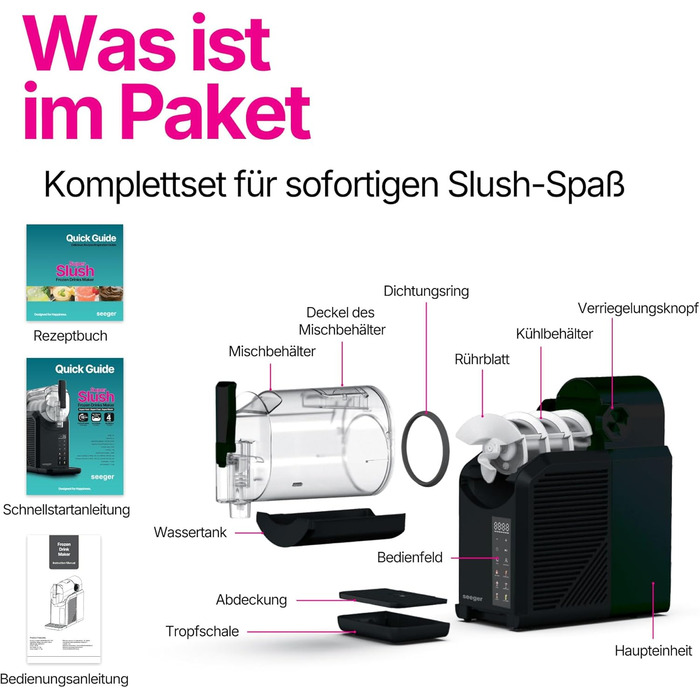 Машина для приготування сляшів, коктейлів та молочних коктейлів Seeger SuperSlush 2L 7-в-1