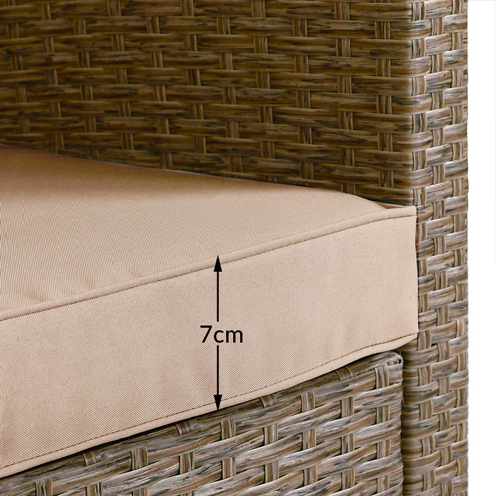 Кутовий лаунж з ротангу Polyrattan кольору кремово-бежевого, включаючи подушки