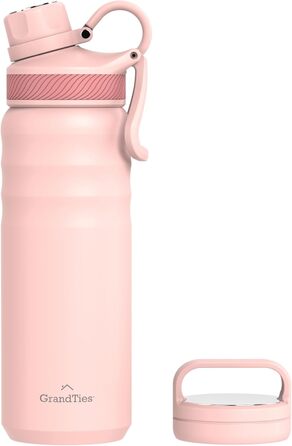 Термопляшка GRANDTIES 946мл з широким горлом та двома кришками - білий слонова кістка. Зберігає холод, для чоловіків та жінок