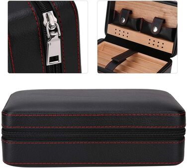 Ручний виготовлений цигарковий вологомір, портативний шкіряний кедр, набір для цигарок для подорожей, кедрове цигаркове футляру для 4 цигарок, аксесуари для цигарок