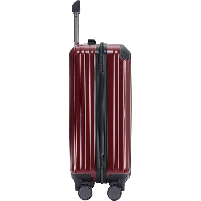 Чемодан подорожній з TSA-замком, телескопічною ручкою та 4 колесами, жорсткий корпус (Вишневий, маленький)