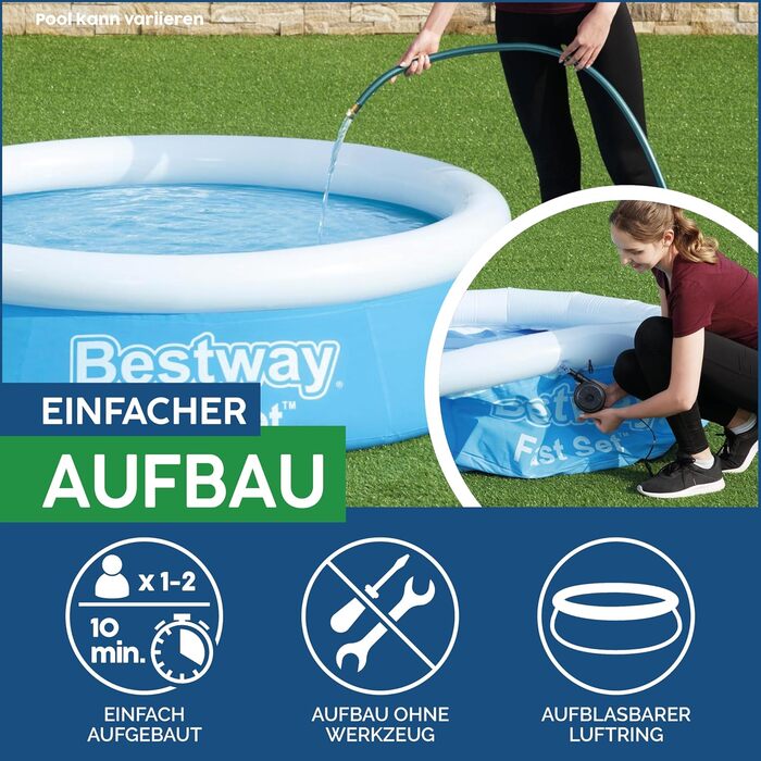 Каркасний басейн Bestway Fast Set 305x76 см, круглий, синій, без насоса