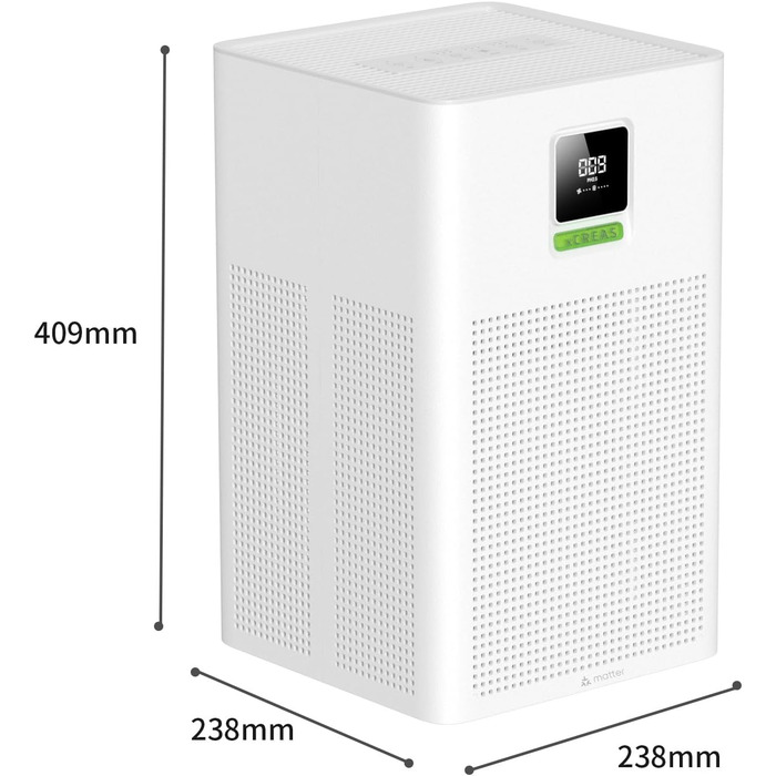 Повітряочисник з HEPA фільтром H13, сумісний з Matter, Apple Home, Alexa, Google Home, Home Assistant, ароматерапія, еко-режим, 62 м²