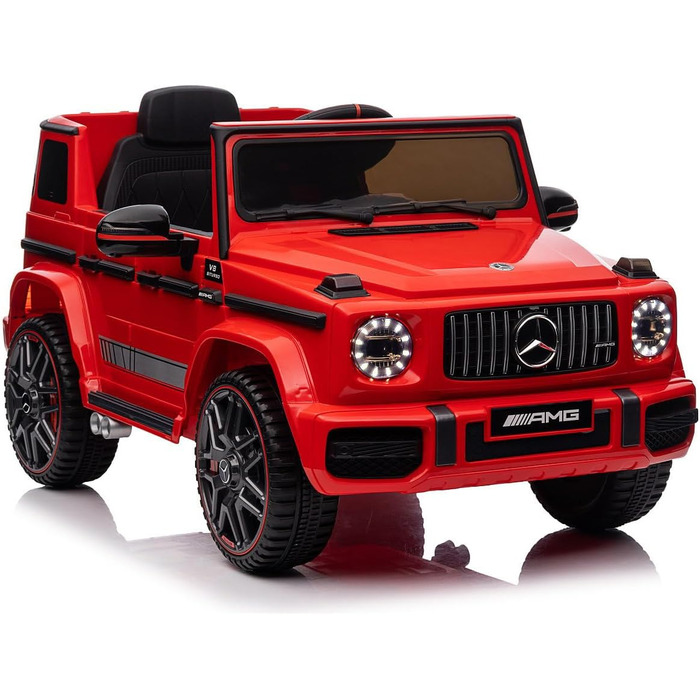 Дитячий електромобіль Mercedes G63 AMG 4x4 180 Вт, шкіряне сидіння, EVA колеса, пульт, 12V, червоний
