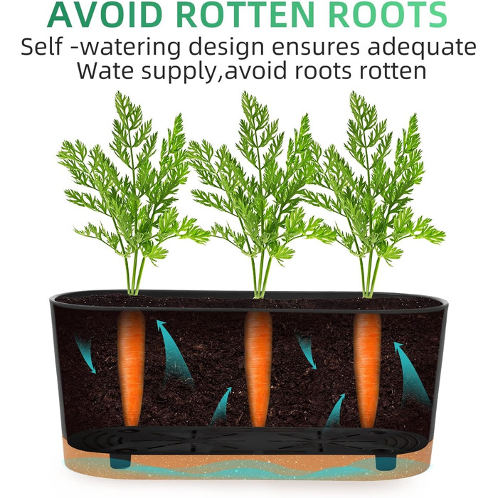 Набір горщиків для квітів QCQHDU 2 шт. з дренажними отворами та знімним дном, підставки, темно-сірий, 40.6 см