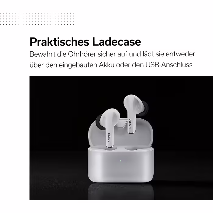 Бездротові навушники Denon AH-C830WNC In-Ear з Bluetooth, шумозаглушенням, Soundmaster-тюнінгом, до 24 годин автономної роботи, білі
