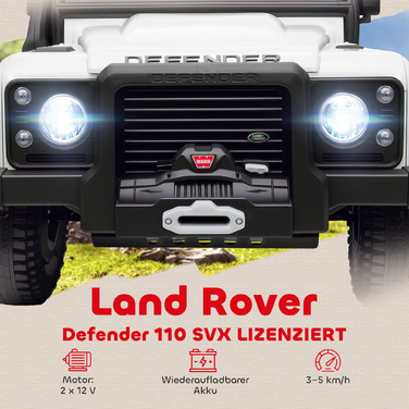 Електромобіль для дітей, 12V, з дистанційним керуванням, музичною панеллю, звуком клаксона, світлодіодними фарами, білий