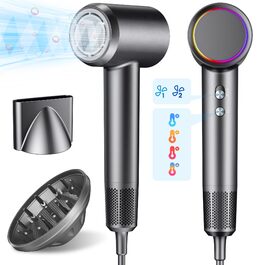 Професійний високошвидкісний фен для волосся з дифузором, 130 000 об/хв, з іонізацією (500 млн негативних іонів), 4 температурні режими та 2 швидкості