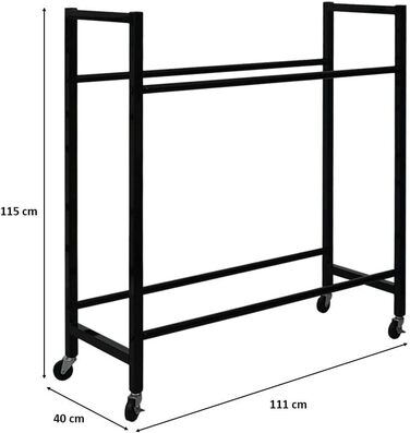 Стелаж для шин PROREGAL CARRERO 104x55x40 см - 8 шин на 2 рівнях, чорний, для гаража, майстерні, складу