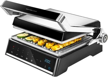 Електричний гриль Cecotec Rock'nGrill Dual 2000W з регулюванням температури та знімними антипригарними пластинами, що відкриваються на 180°