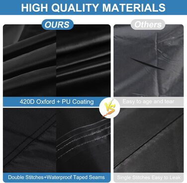 Водонепроникний чохол для садово-патіо меблів VANSHEIM 60x60x60 см / 190x140x71 см, захисна накривка для столу та сидінь