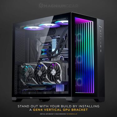 Корпус Magniumgear Neo Qube 2 IM ATX, подвійна камера, Digital-RGB, дзеркальна передня панель Infinity, скляні панелі, чорний