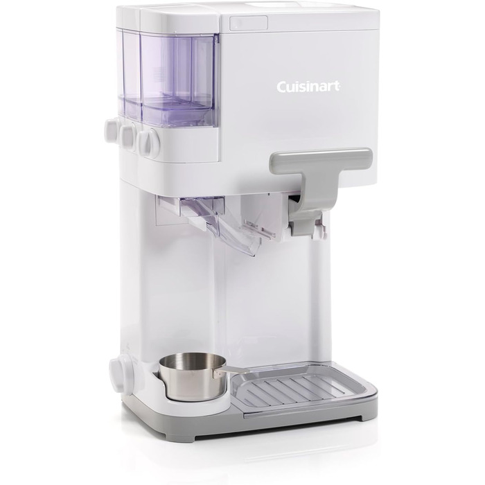Морозивниця Cuisinart ICE48U для м'якого морозива, джелато, сорбету, безмолочного морозива та замороженого йогурту з автоматичним диспенсером топінгів, 1,42 л, 6 порцій, швидке приготування за 20 хвилин, легке очищення