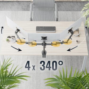 Підставка для монітора RICOO 2 монітори, Dual Monitor Arm, TS7811, чорний