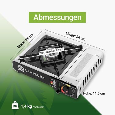 Газовий наметковий пальник для картриджів MFS-1a з кейсом та п'єзозапалювачем - 2.2 кВт, з функцією безпечного відключення (включно з 16 картриджів 227г)