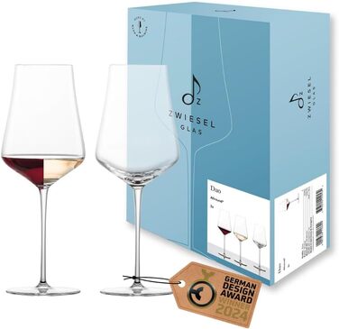 Набір келихів для вина Zwiesel Glas Allround Duo (2 шт.), Tritan-кристал, для червоного та білого вина, ручна та машинна робота, можна мити в посудомийній машині (Art.-Nr. 123472)