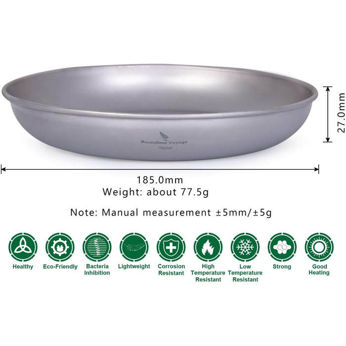 Тарілка для кемпінгу iBasingo Titan Teller 18.5 см: міцна, легка, для пікніка та приготування їжі