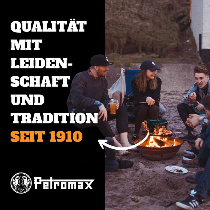 Чавунний казан Petromax Feuertopf (Dutch Oven) з ніжками для готування та випікання на відкритому вогні