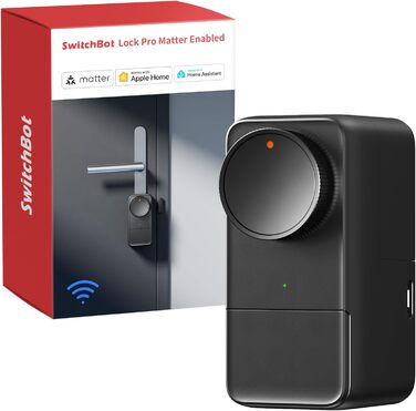 SwitchBot Smart Lock Pro: Розумний замок з акумулятором, Matter, WiFi, підтримка Apple Home, Alexa, Google Home, IFTTT, чорний